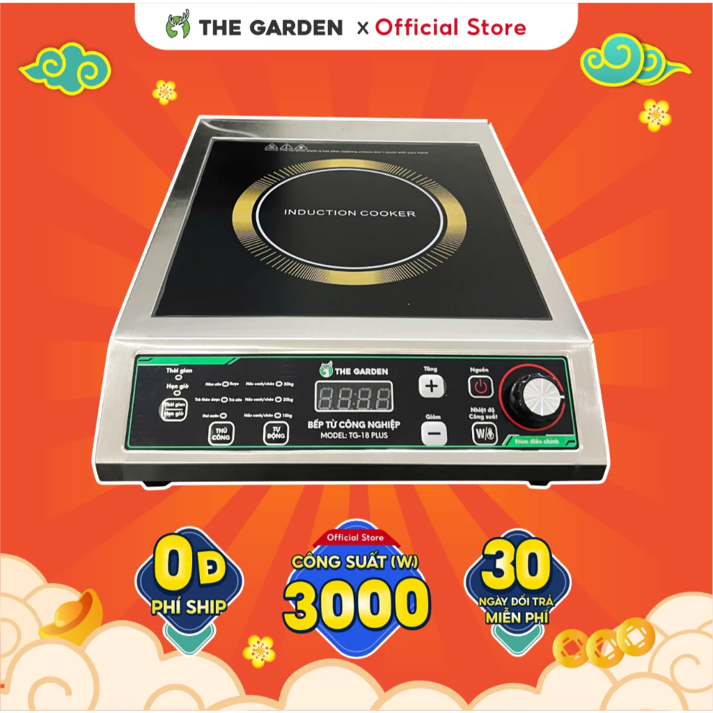Bếp từ công nghiệp THE GARDEN x  GREENFIRE GF-3500 và GF-3500 Plus bếp công suất lớn 3500W phiên bản Tiếng Việt
