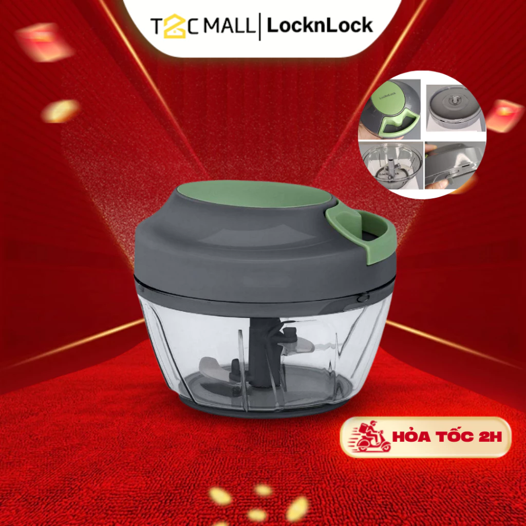 Dụng Cụ Xay Tỏi Ớt Cầm Tay LocknLock 400ML Cối Xay Tỏi Ớt Chính Hãng Màu Xanh CKS315GRN T2C Mall