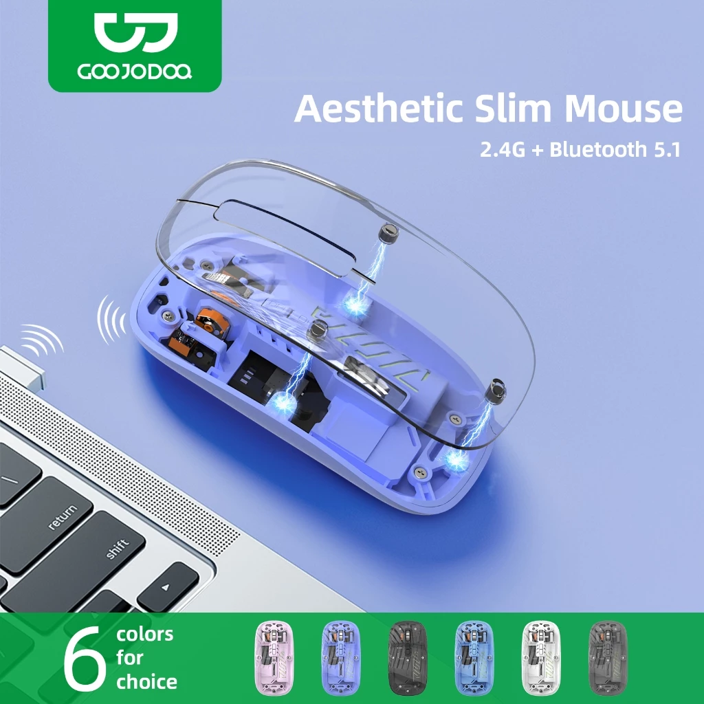 Chuột Bluetooth không dây Goojodoq DPI cho máy tính xách tay iPad Điện thoại im lặng Android