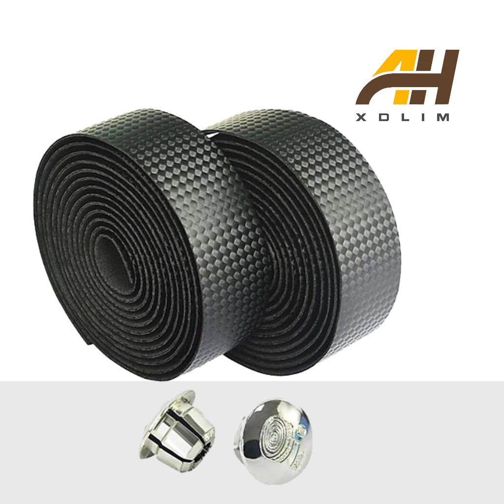Dây quấn ghi đông cao cấp, quấn tay lái xe đạp vân carbon loại 1 tặng kèm nút bịt
