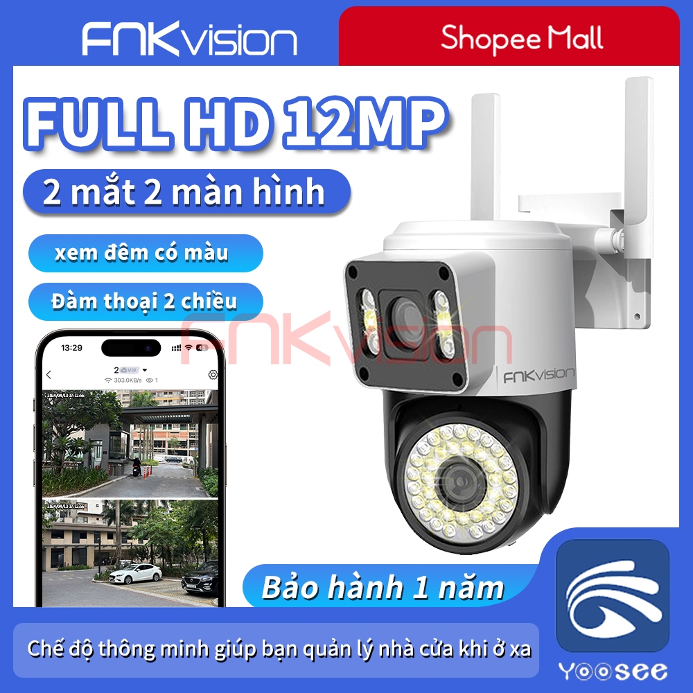 Camera Yoosee 2 mắt 8.0MP - xem 360 độ không góc chết, ban đêm có màu, hai…