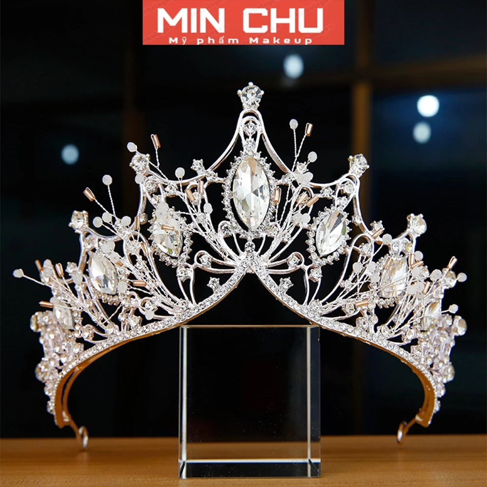 Vương Miện Đính Đá Pha Lê  Xoài Non Có Thể Điều Chỉnh Thời Trang Cho Cô Dâu/Vương Miện