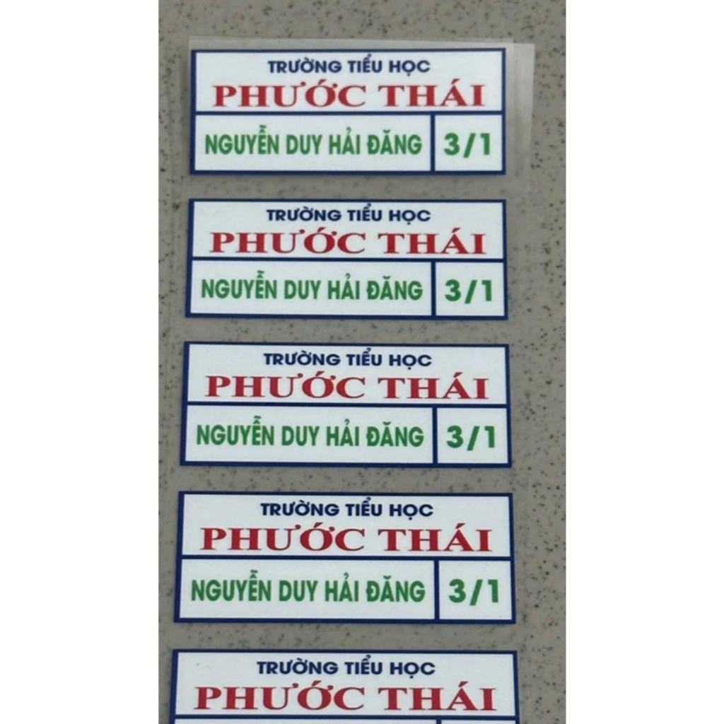 Phù hiệu học sinh - bảng tên theo yêu cầu (dạng Pet)