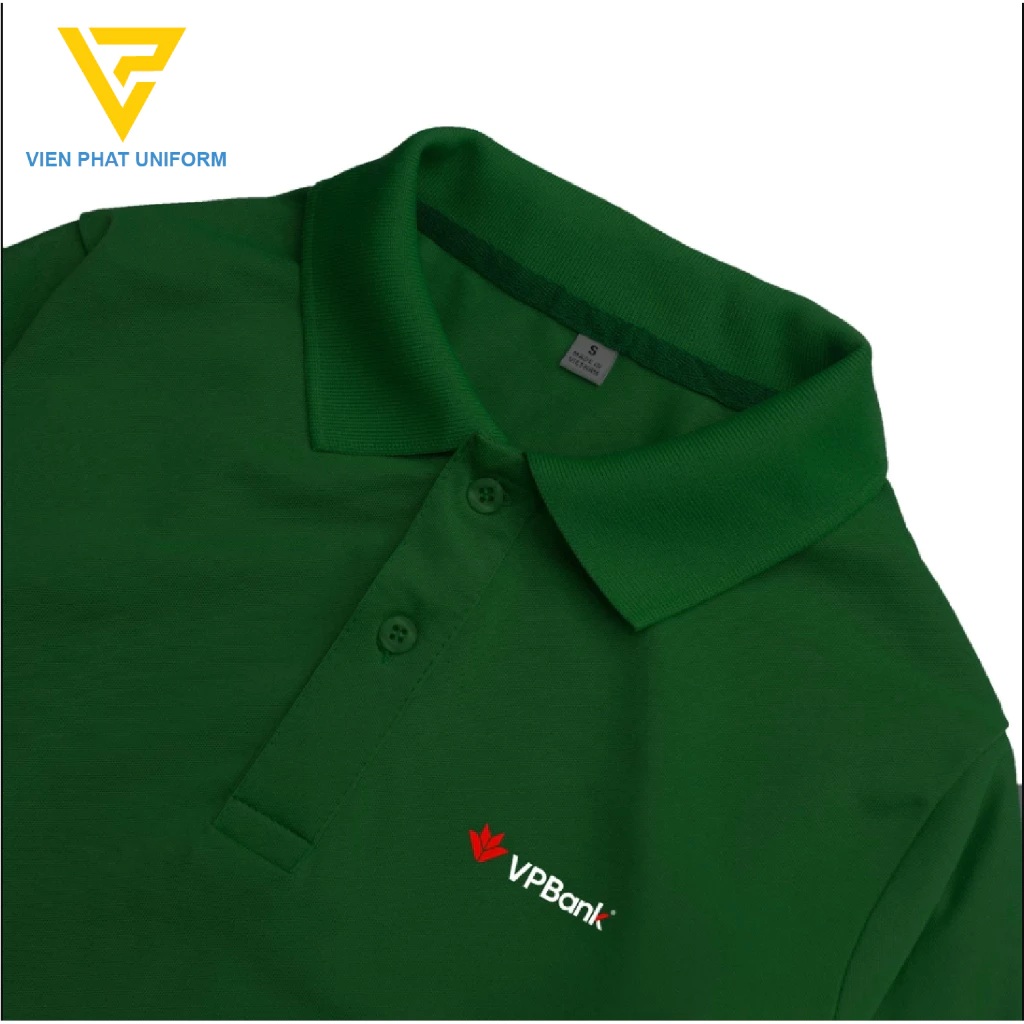 Áo polo đồng phục ngân hàng  Viễn Phát Uniform VP BANK - vải poly cá sấu