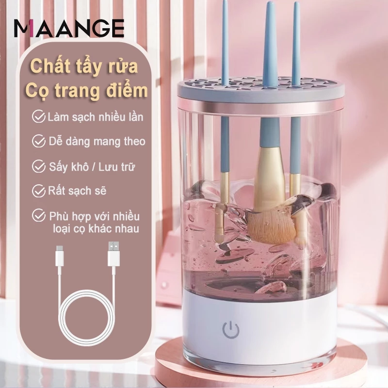 Máy Vệ Sinh Cọ Trang Điểm MAANGE Tự Động Brush Clean Làm Sạch Khô Nhanh Chóng 1620