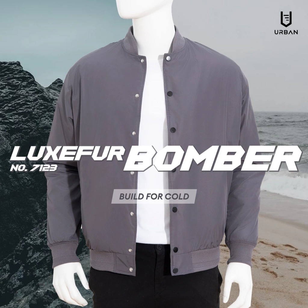 Áo Khoác Gió Nam Urban Lót Lông, Cổ Áo Bomber Trẻ Trung, Cản Gió, Chống Nước Tốt, Phom Dáng Thể Thao, Basic NO.7123