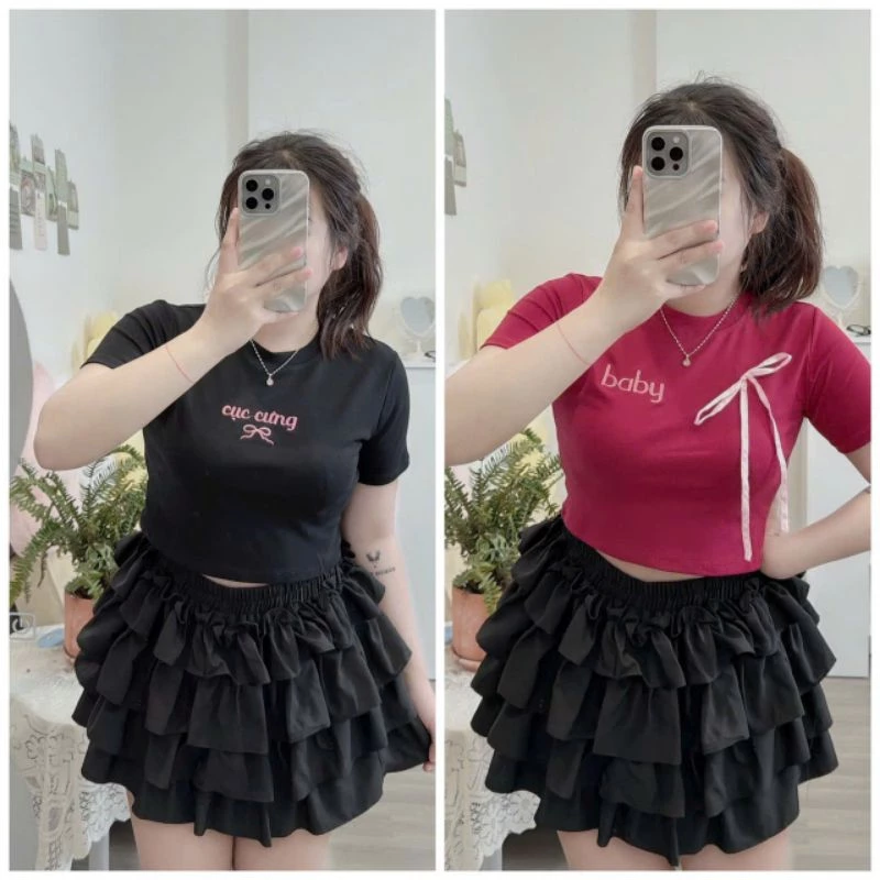 [ Bigsize 60_90kg] Áo thun croptop mới A1