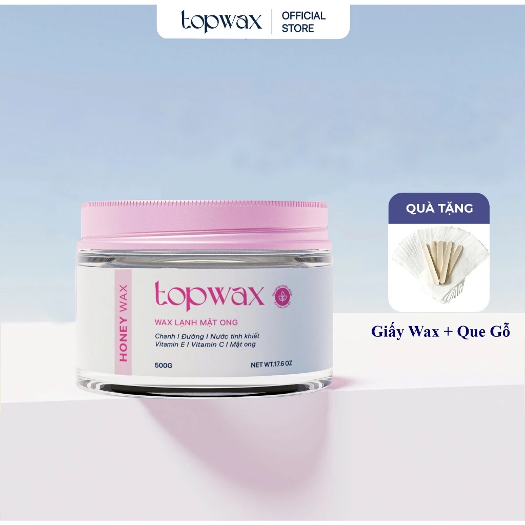 Wax Lông TOP WAX HONEY WAX HƯƠNG MẬT ONG 500G - Tặng Bộ Dụng Cụ Wax Chuyên Dụng,Wax Lông Tay Chân Nách An Toàn Hiệu Quả