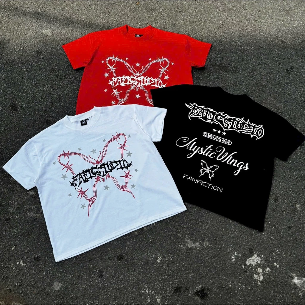 Áo Thun Butterfly tshirt form boxy Fafic studio nam nữ Unisex vải thun cotton dày dặn