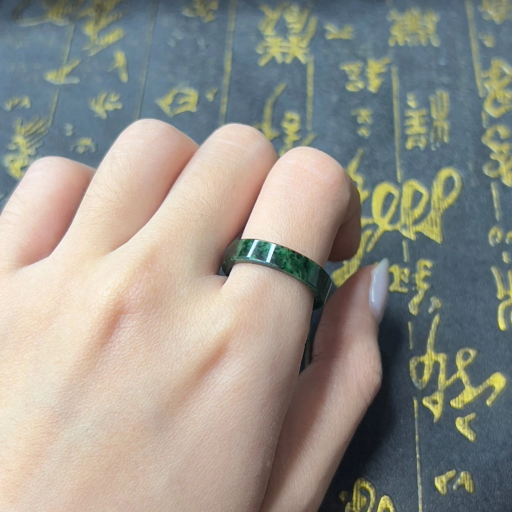Nhẫn đá màu xanh sơn thủy dành cho cả nam và nữ, size từ 16 đến 18.5mm - NGTW