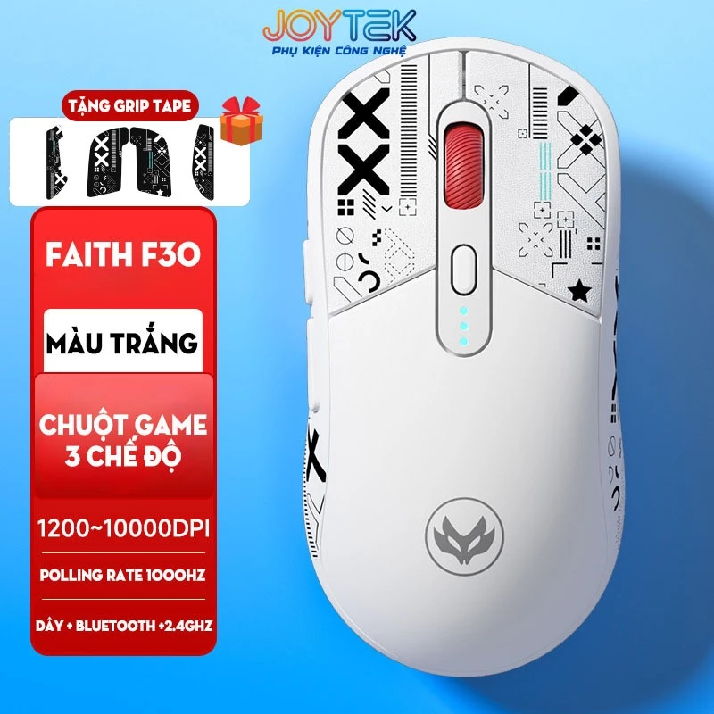 Chuột Gaming Atas F30 - Silent- 3 MODE Không dây Bluetooth - Pin sạc 500mah - Có app Marco