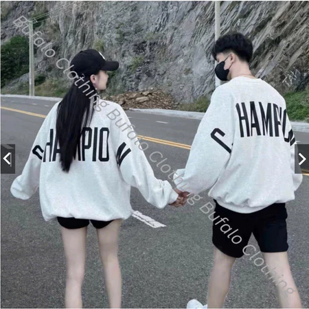 Áo sweater nỉ Cham form rộng Unisex siêu hot phong cách Hàn Quốc, Áo hoodie siêu dễ thương nam nữ mặc đều đẹp