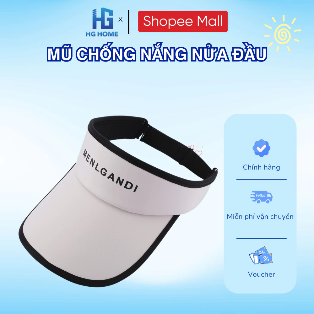 Mũ Lưỡi Chai Thể Thao Chống Nắng Nửa Đầu, Mũ Vành Rộng Phong Cách Hàn Quốc HGHOME