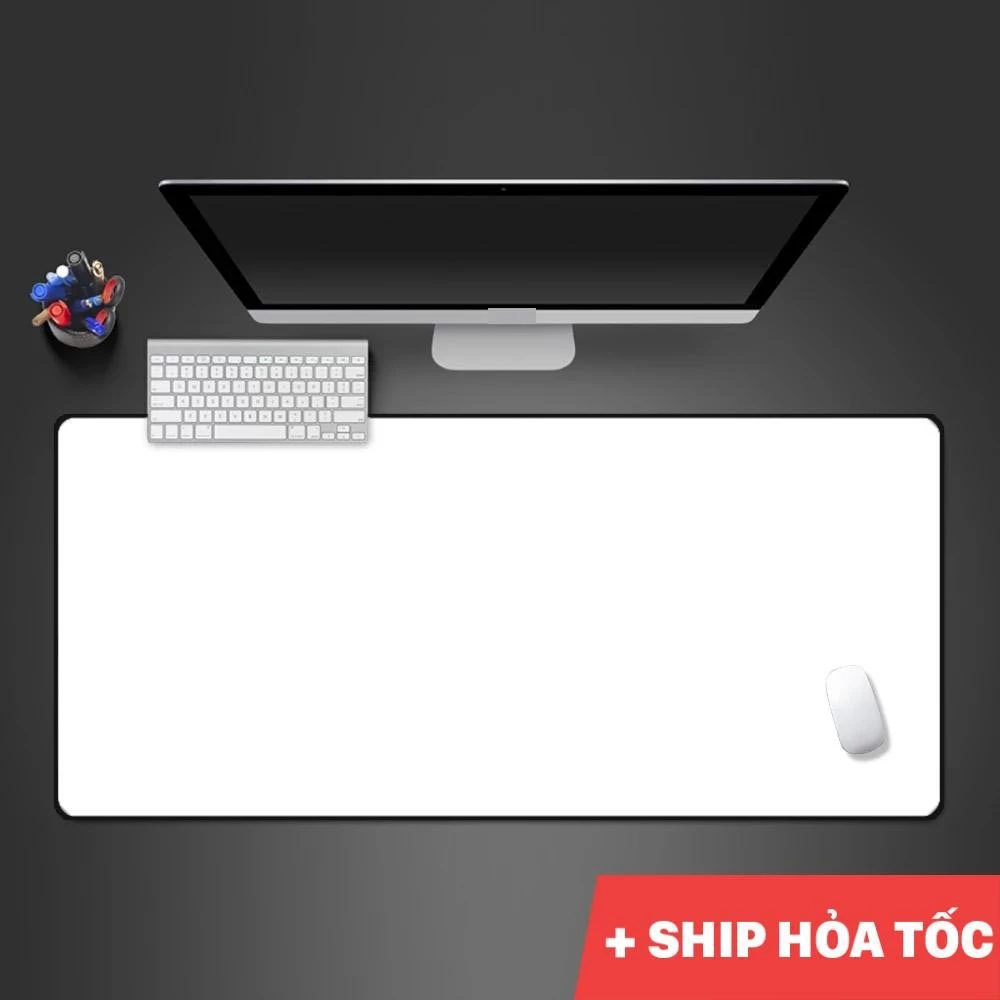 Pad chuột trắng tinh cỡ lớn kích thước 80x30x0.3cm, 90x40x0.3cm, 100x50x0.4cm, 26x21x0.3cm bo viền