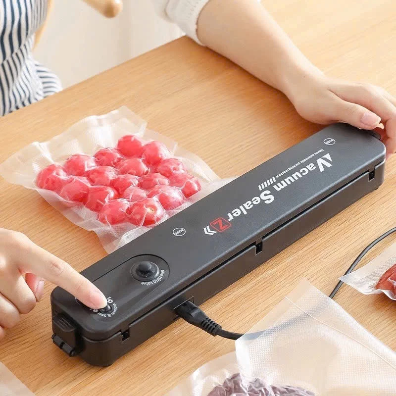 Máy Hút Chân Không Thực Phẩm, Máy Hàn Miệng Túi, Tặng Kèm 10 Túi Hút, Dụng Cụ Nhà Bếp..