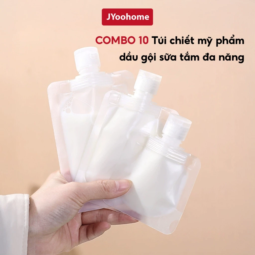 COMBO 10 Túi Chiết Mỹ Phẩm Dầu Gội Sữa Tắm Dầu Xả Du Lịch JYoohome Lọ Chiết Có Thể Tái Sử Dụng