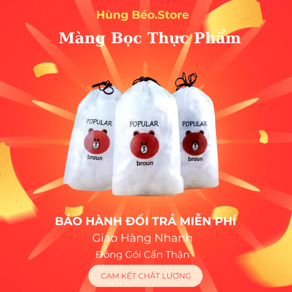 Combo 10 Túi Màng Bọc Thực Phẩm Chất Liệu PE, Màng Bọc Gấu Dai Co Giãn