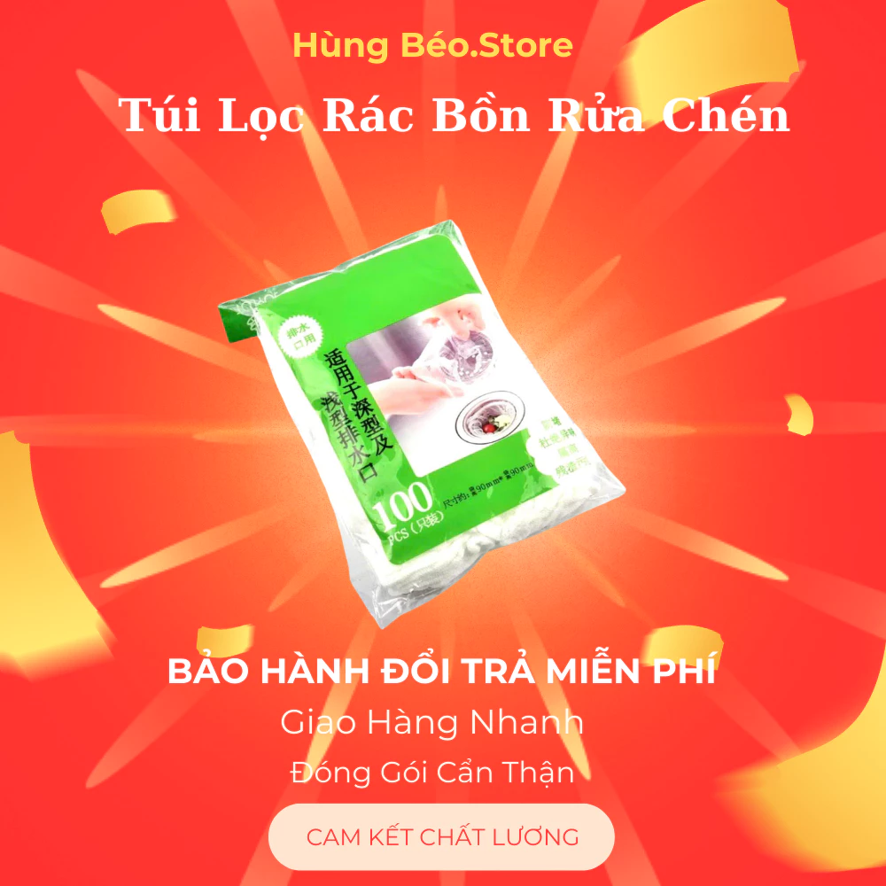 Combo 10 Túi Lọc Rác Bồn Rửa Chén Bát Thiết kế Kiểu Lưới Siêu Dai Đầu Có Chun Co Giãn Chống Tắc Cống