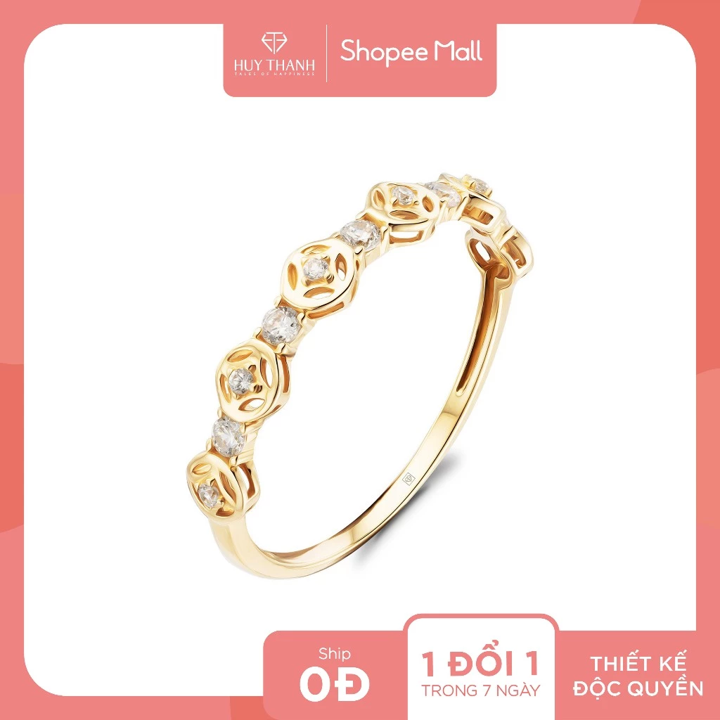 Nhẫn Nữ Hoạ Tiết 6 Đồng Kim Tiền NLF510 Vàng Tây 10k Huy Thanh Jewelry
