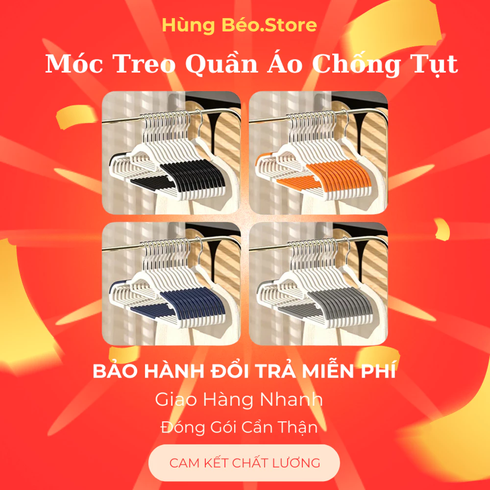 Combo 20Móc Treo Quần Áo Chống Trượt Đa Năng Xoay 360 Độ Chất Nhựa Cao Cấp Bền Bỉ Chịu Được Vật Nặng