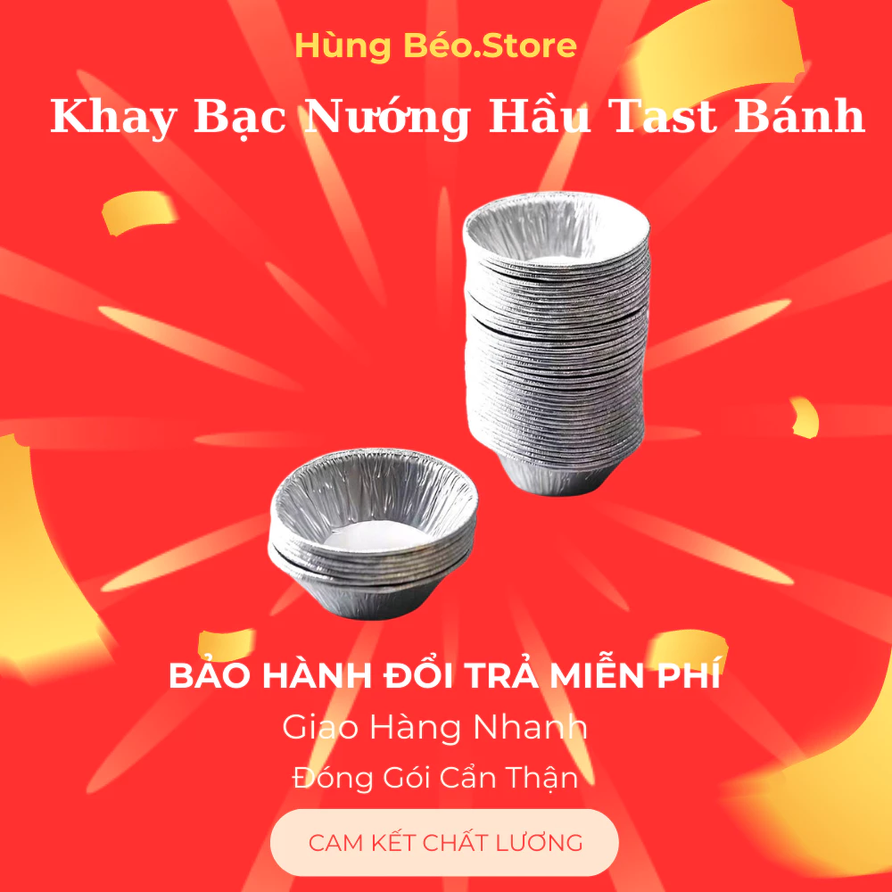 Combo 500 khay bạc Nướng Hầu, Bánh, Tart Trứng Siêu Tiện Lợi khay bao giay