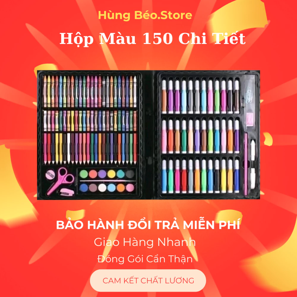 Hộp Màu 150 Chi Tiết Cho Bé Tập Tô Màu Thỏa Sức Sáng Tạo Học Tập