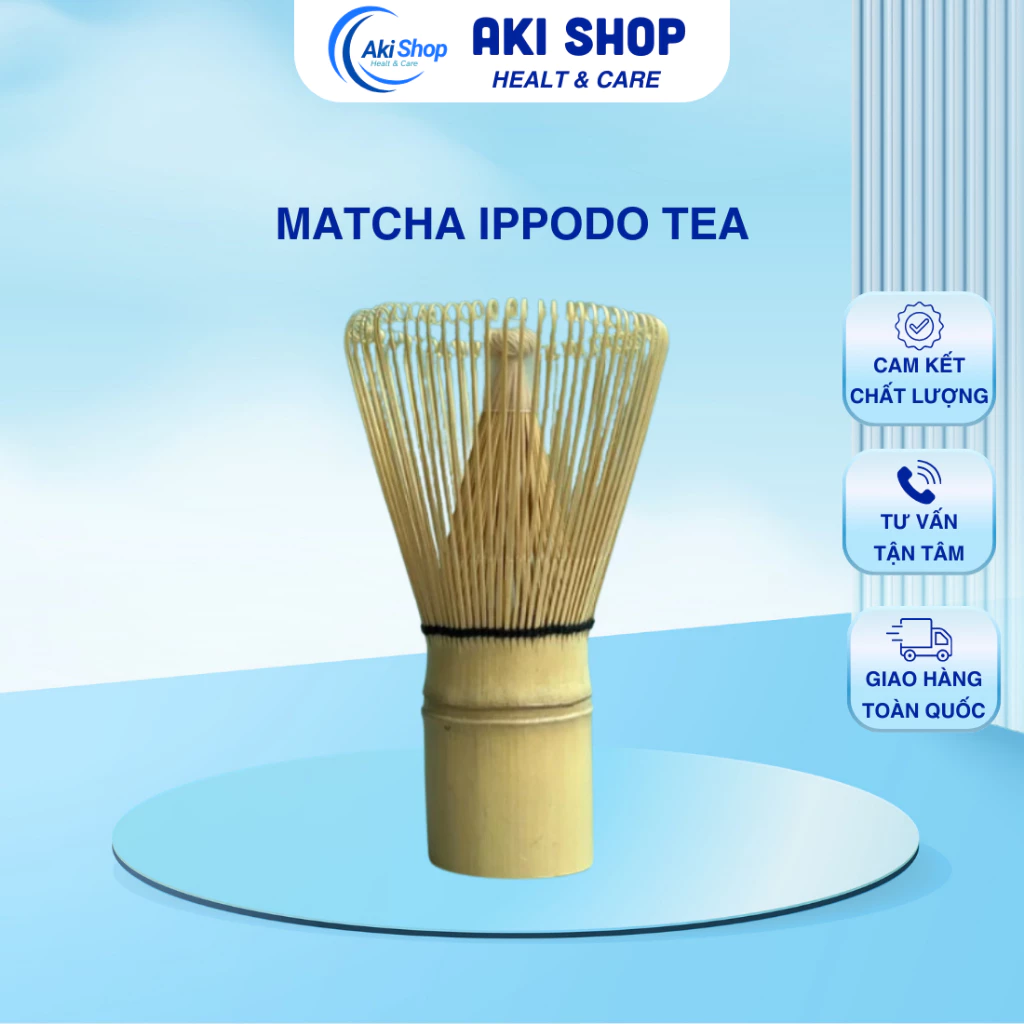 Chổi Đánh Trà Chasen Trắng Cao Cấp Bằng Tre Loại 100 Chân |Aki Shop Healt & Care