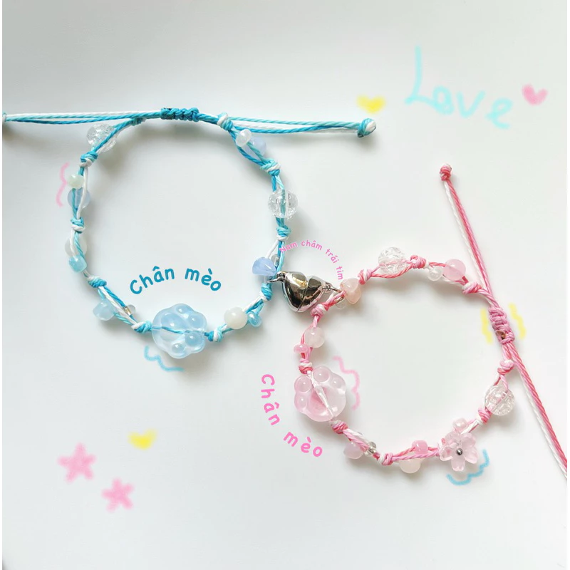 Vòng tay đôi Couple - Vòng tay Handmade - Nam châm tình yêu - HYGGE ♡.•*