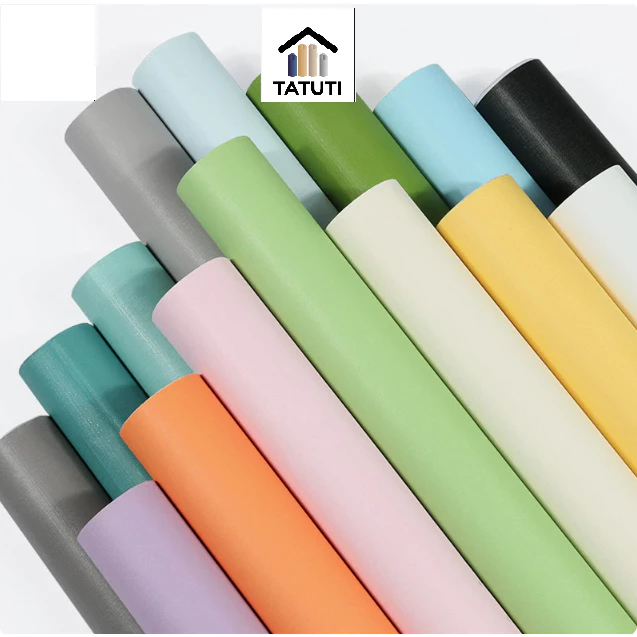 Giấy dán tường màu trơn pastel decal dán tường có keo sẵn chống thấm nước 10x0.45m cao cấp giá sỉ