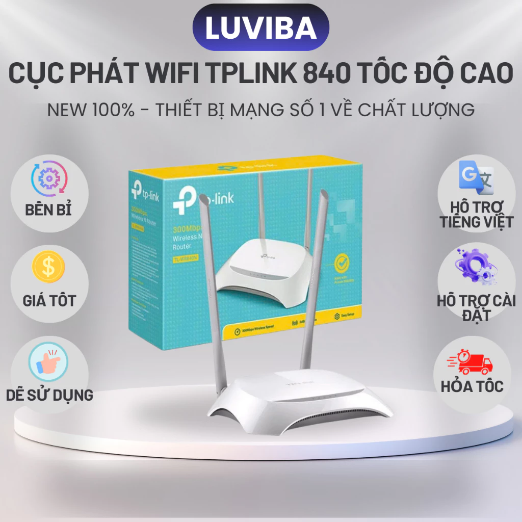 Cục phát wifi bộ phát wifi TP LINK 2 râu di động giá rẻ LUVIBA TP840