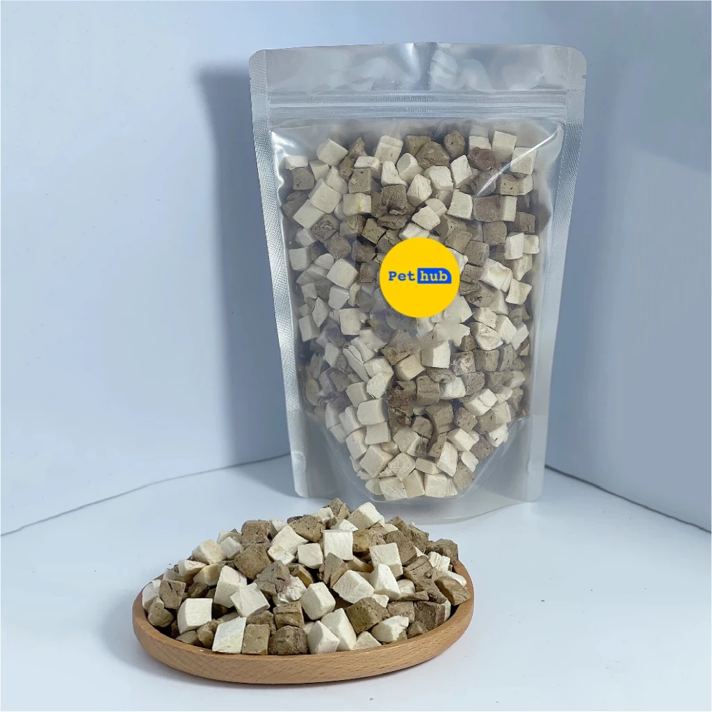 [500g] Viên Gà Sấy + Viên Gan Gà Hỗ Trợ Tiêu Hóa, Giảm Mùi Phân, Nước Tiểu, Thịt Sấy Cho Mèo Pet Hub