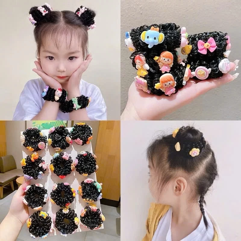 Set 2-Dây Cột Tóc Giả , Buộc Tóc Cho Bé Gái Kiểu Búi Tóc Natra Siêu Dễ Thương