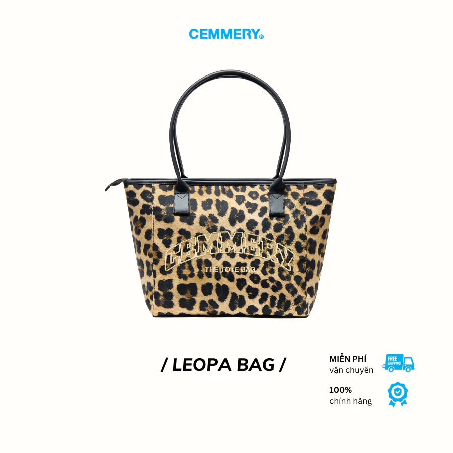 Túi Tote Họa Tiết Beo CEMMERY Local Brand Chính Hãng Leopa Bag Vải Canvas Unisex Size 16 inch