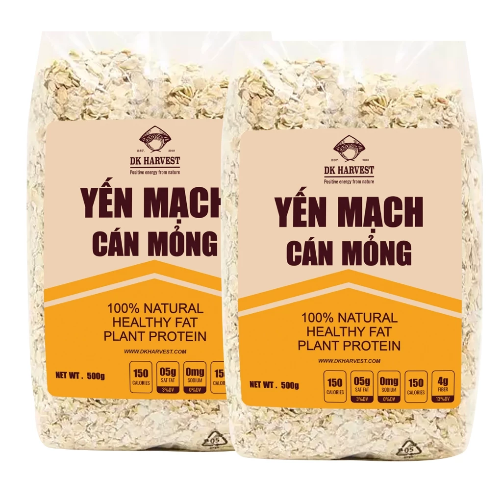 Yến mạch cán dẹt DK Harvest, hàng chuẩn Úc, nguyên chất, bữa sáng dinh dưỡng, eatclean, yen mach can dep