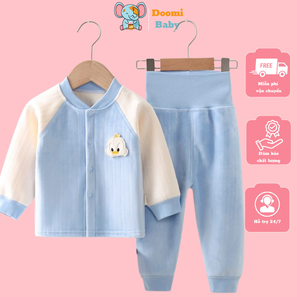 Bộ Quần Áo Thu Đông Cho Bé Họa Tiết Hàn Quốc Dày Dặn Ấm Áp Doomi Baby - HT671