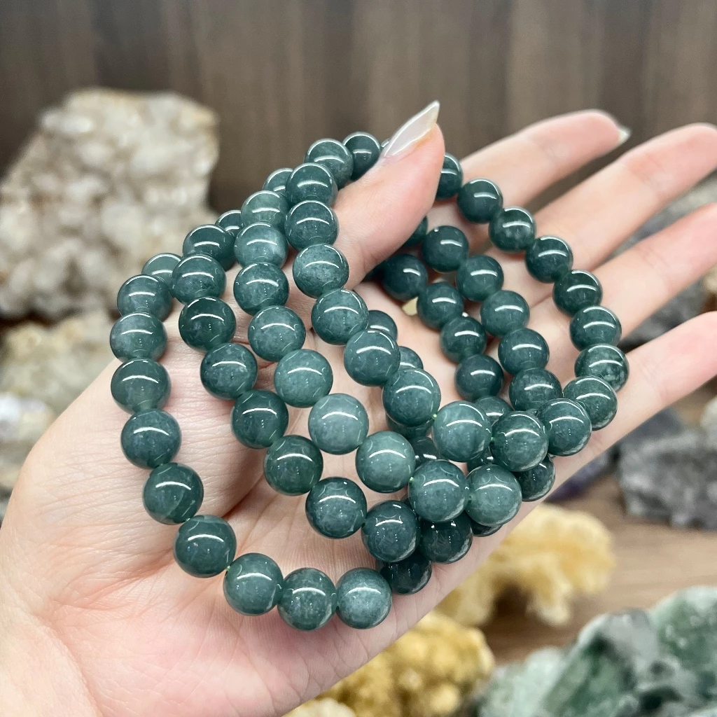 Chuỗi đá ngọc màu lam đeo tay đẹp mắt nhiều kích cỡ hạt