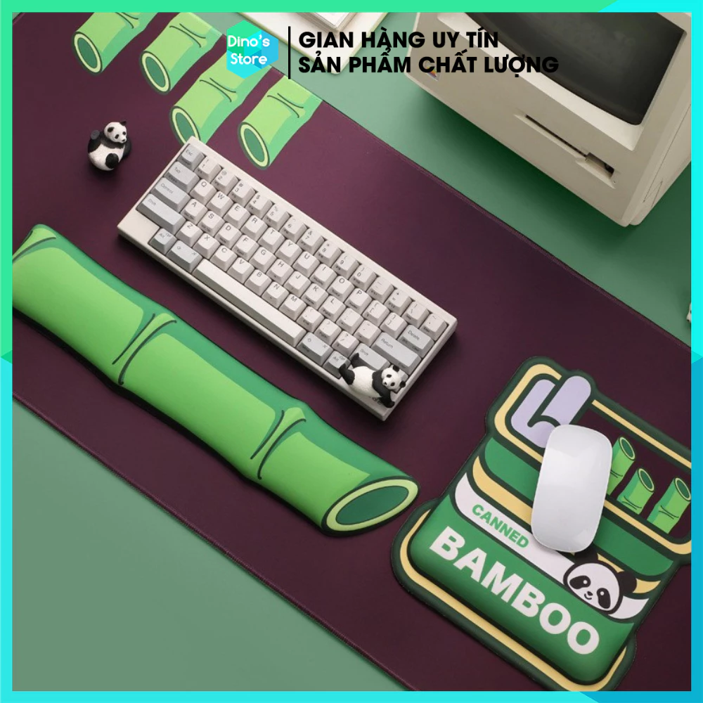 Lót chuột - Kê tay - Mouse pad - kê bàn phím Bamboo - Ống tre chống mỏi cổ tay