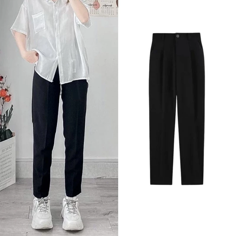 Quần baggy nữ cạp cao có túi đỉa M668 dáng quần tây công sở dài ống đứng lưng cao chất vải dày dặn mặc đi học làm