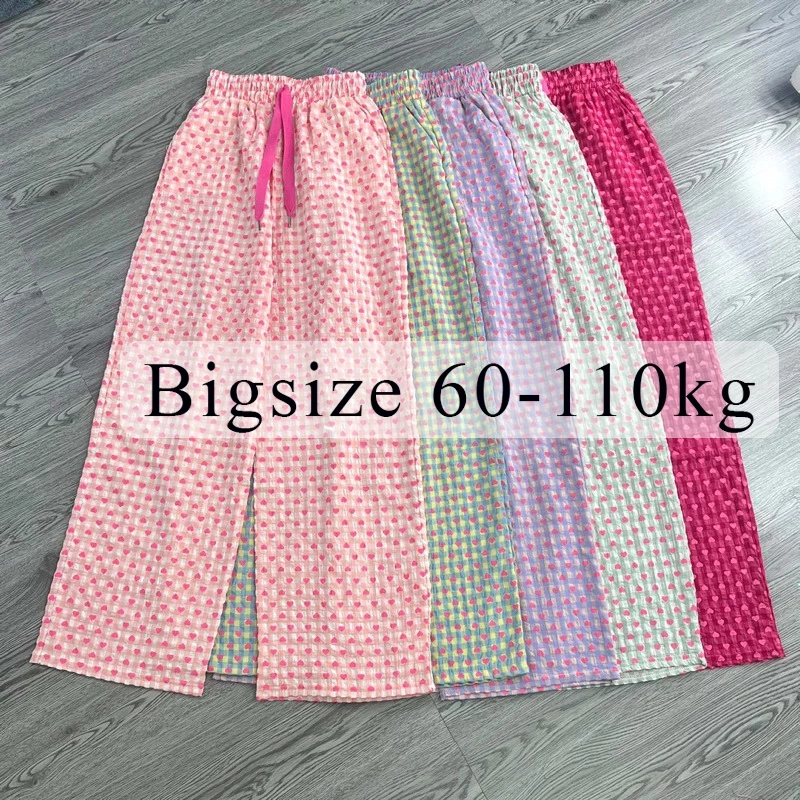 Quần ống rộng bigsize 110kg _ Quần ống suông chất thô xốp phong cách Hàn Quôc dễ phối đồ OT01