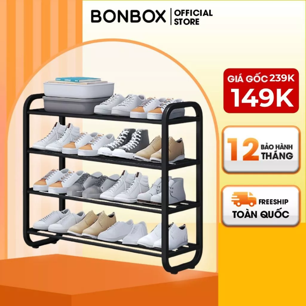 Kệ Để Giày, Kệ Dép 3,4,5 Tầng BONBOX BFS221201 Thông Minh Gọn Nhẹ Chắc Chắn Chịu Tải Lớn Không Rung Lắc Dễ Dàng Lắp Ráp