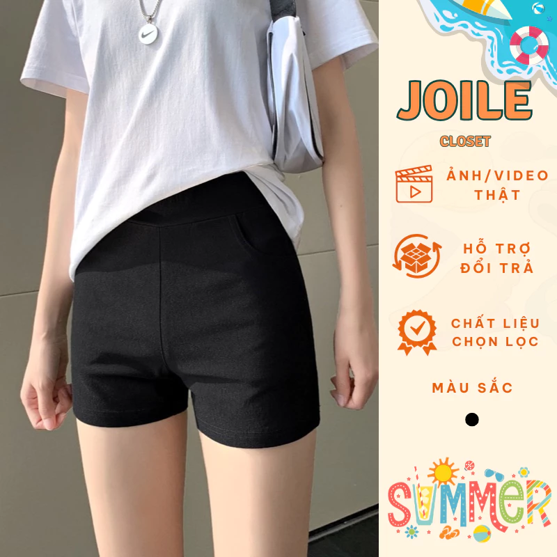Quần black funoff short biker dáng ngắn nâng mông mùa hè năng động Joile_Closet