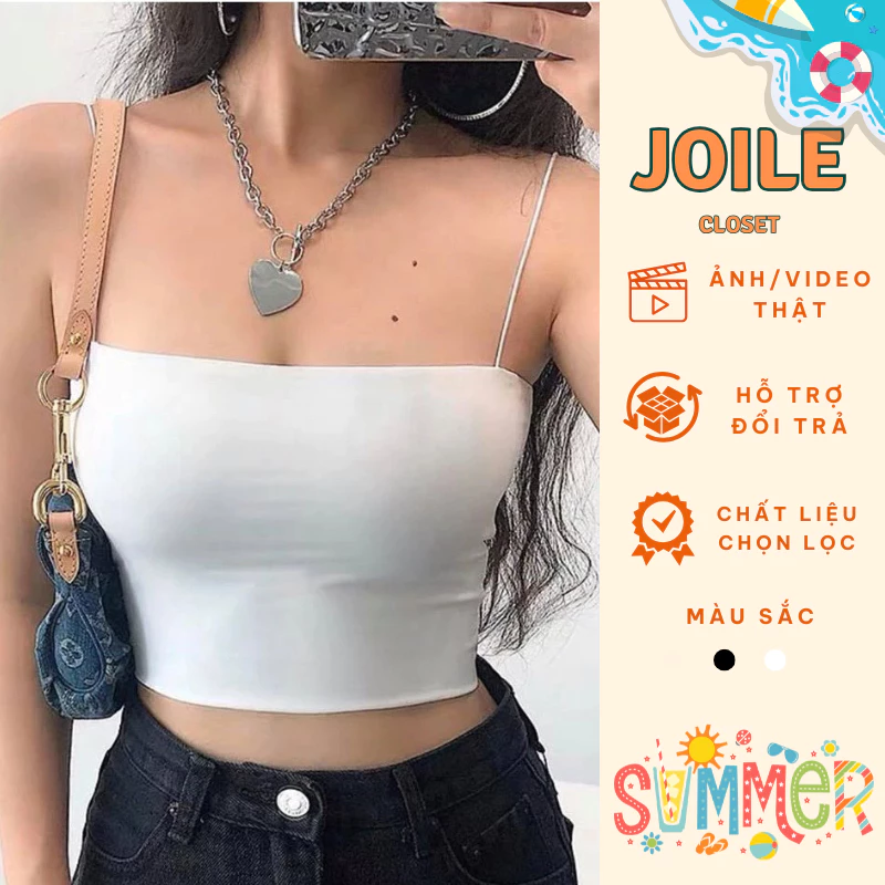Áo 2 Dây Sợi Bún Kiểu Dáng Thon Gọn Thời Trang, Áo 2 Croptop Body Ôm Sát Joile_Closet