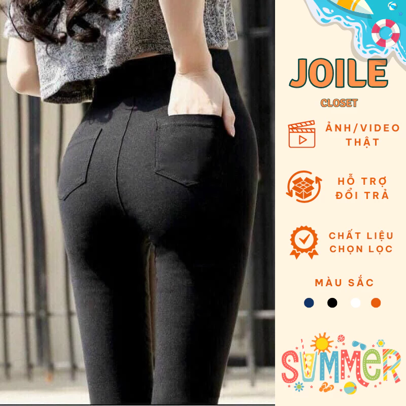 Quần Legging Cạp Cao Tôn Dáng, Quần Dài Nữ Có Túi Chất Liệu cotton co giãn 4 chiều