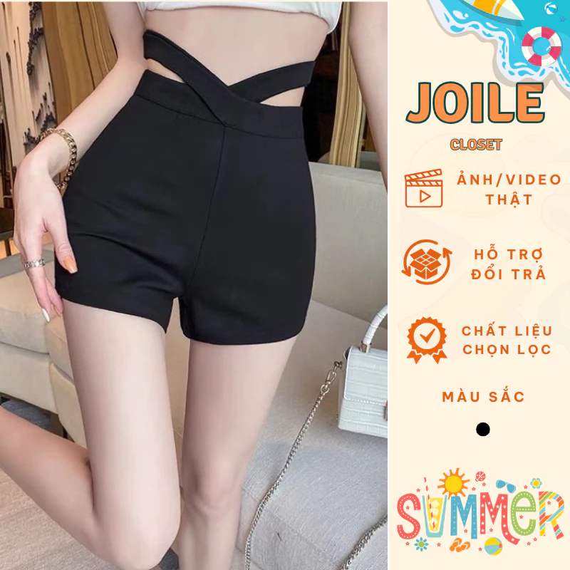 Quần short nữ cạp cách điệu, quần đùi dance nữ khoá sau vải umi Hàn co giãn m052