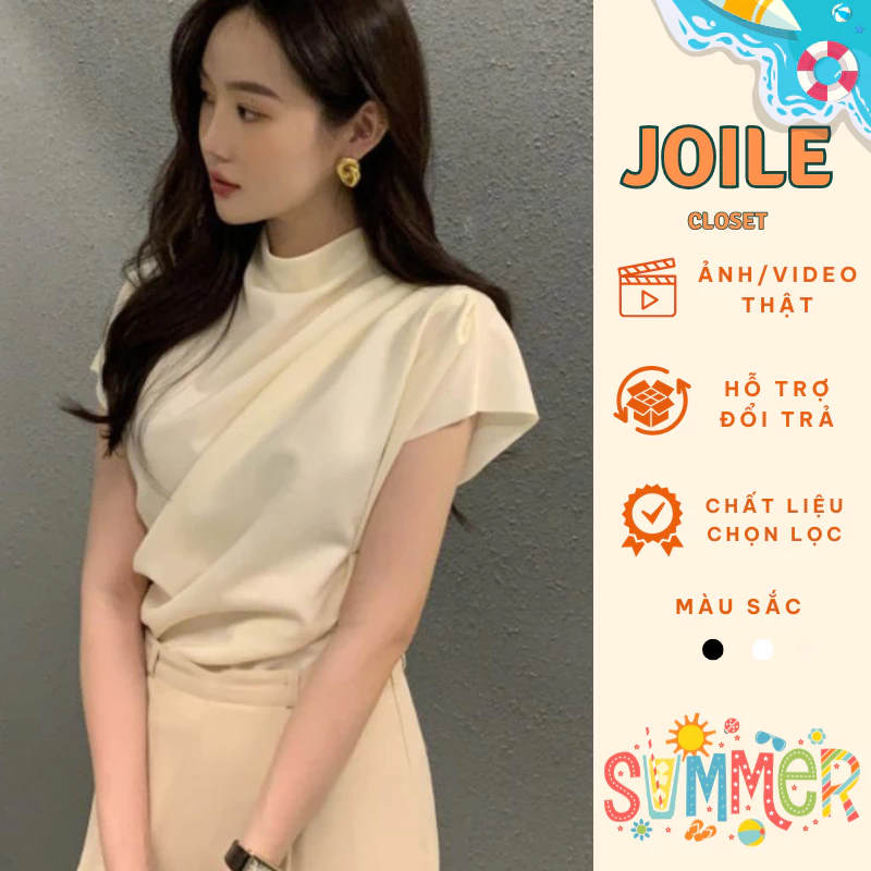Áo Nhún Vai Chất Cotton Zip Mềm Mịn Lên Dáng Siêu Xinh Joile_Closet