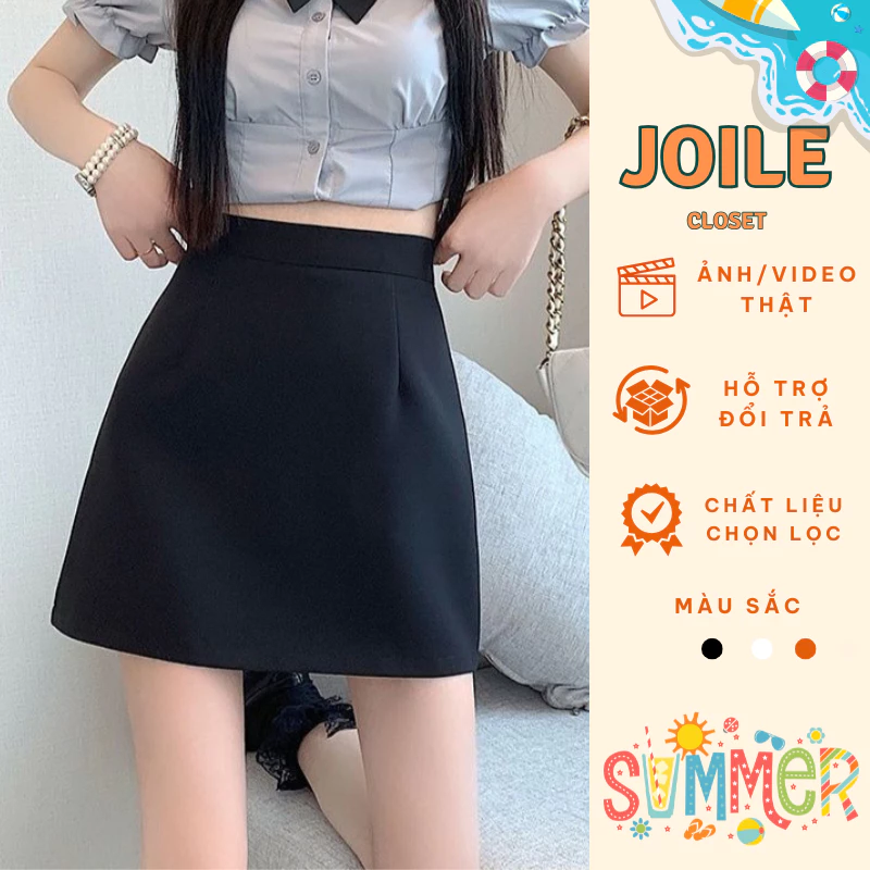 Chân váy chữ A ngắn lưng cao có quần trong chất vải tuyết mưa Chân váy Công sở Joile_Closet