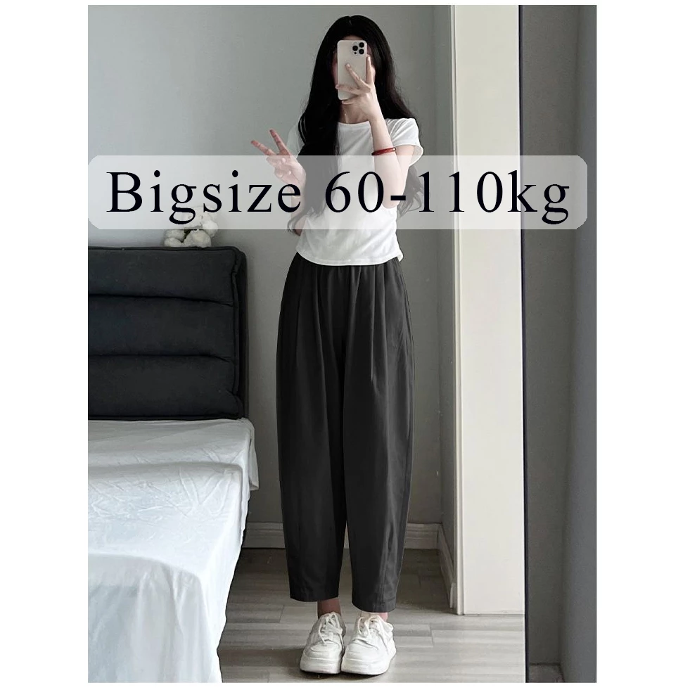 Quần baggy bigsize 110kg _ quần gió bigsize form rộng phong cách Hàn quốc, Chất mềm phù hợp mùa hè GB86 Đ