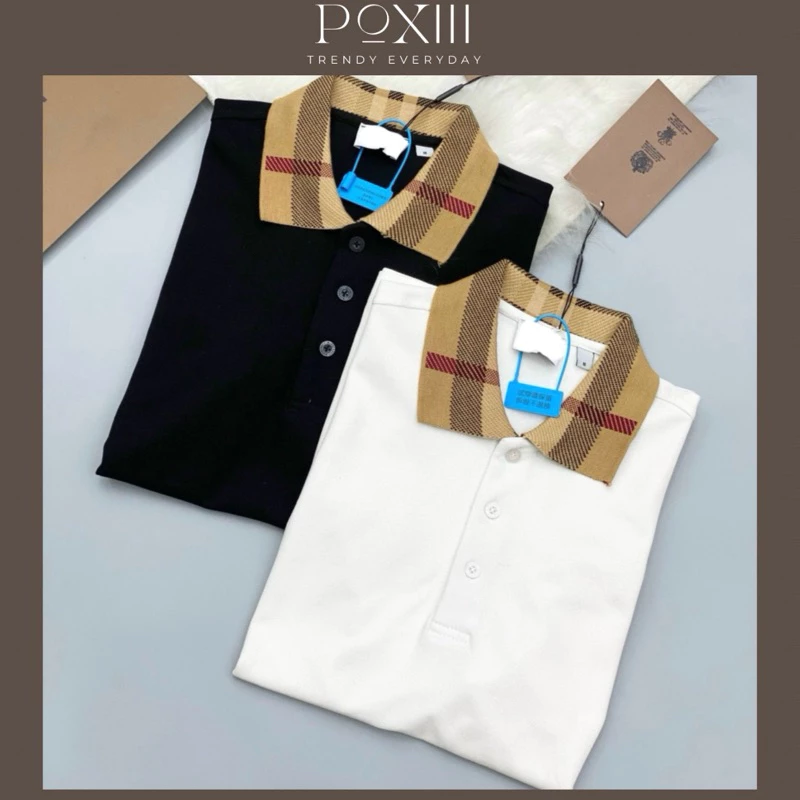 Áo Polo BeBeRi Thêu Cổ Sọc Classic - Áo Polo Nam Nữ Vải Gai Dày Dặn