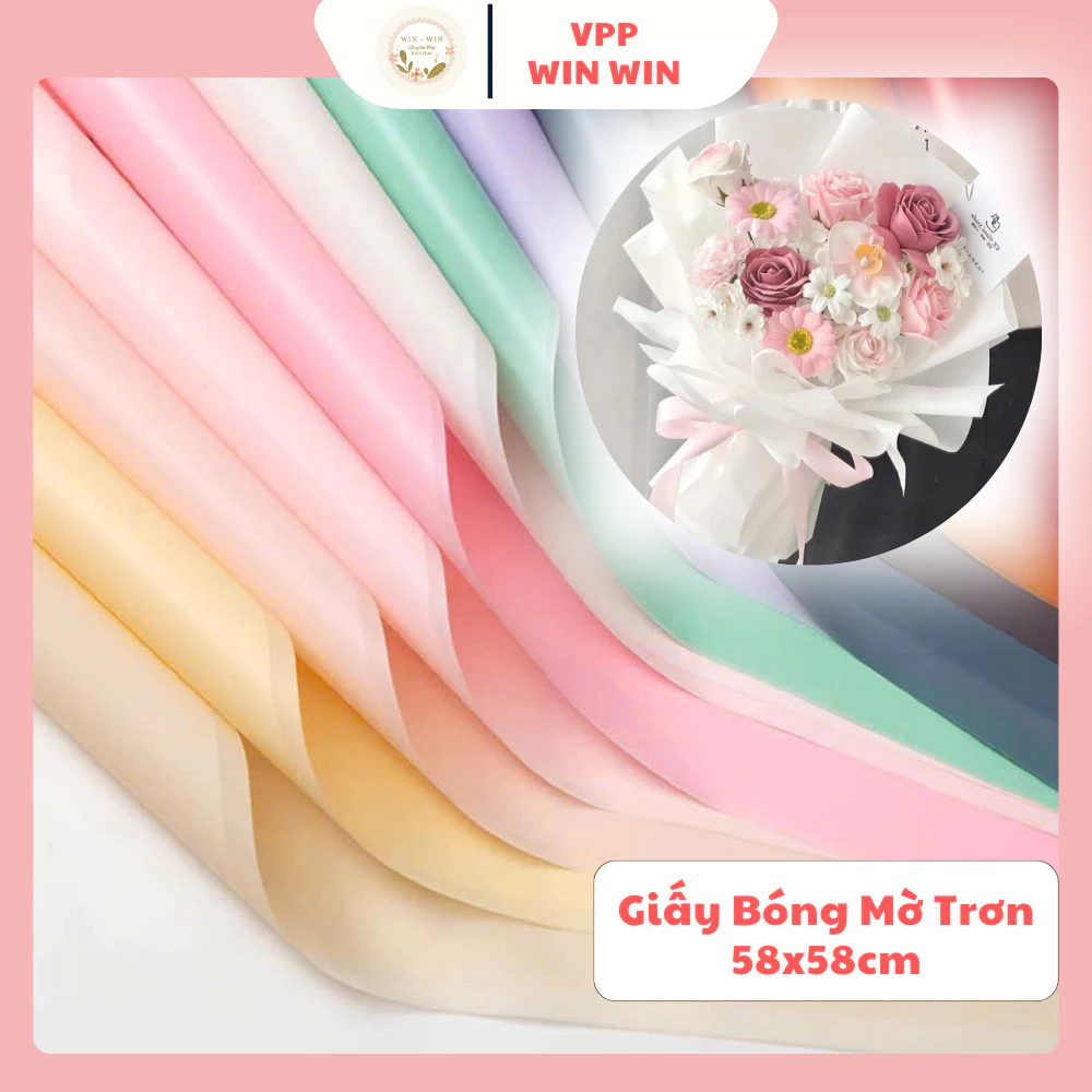 Giấy gói hoa trơn 2 mặt 1 màu, không thấm nước 58x58cm - CAM KẾT GÓI HÀNG KHÔNG NHĂN