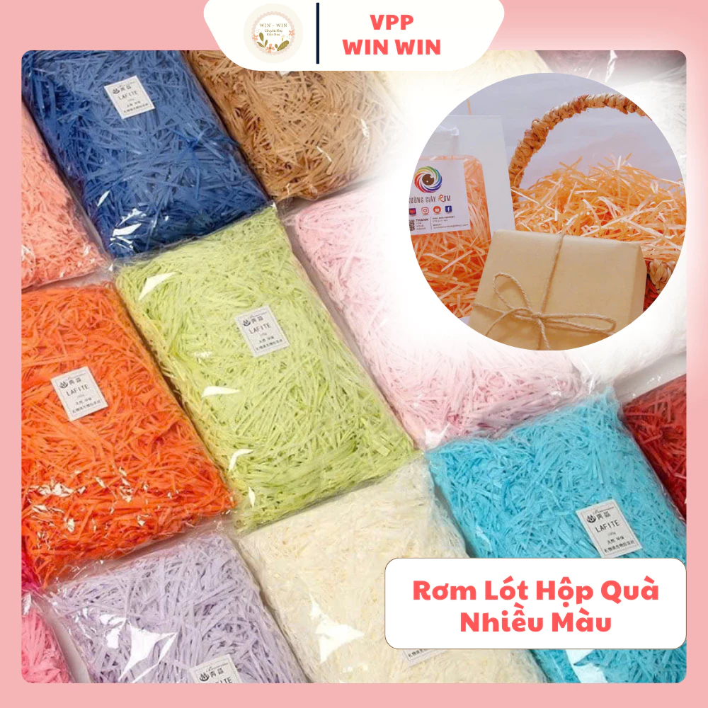 [50gram] Giấy Rơm Lót Giỏ Quà Trang Trí Nhiều Màu Đẹp Mắt